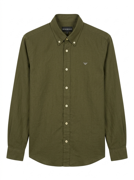 Emporio Armani logo-embroidered button-down shirt - Urban store