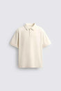 ZARA REGULAR FIT TEXTURED POLO SHIRT