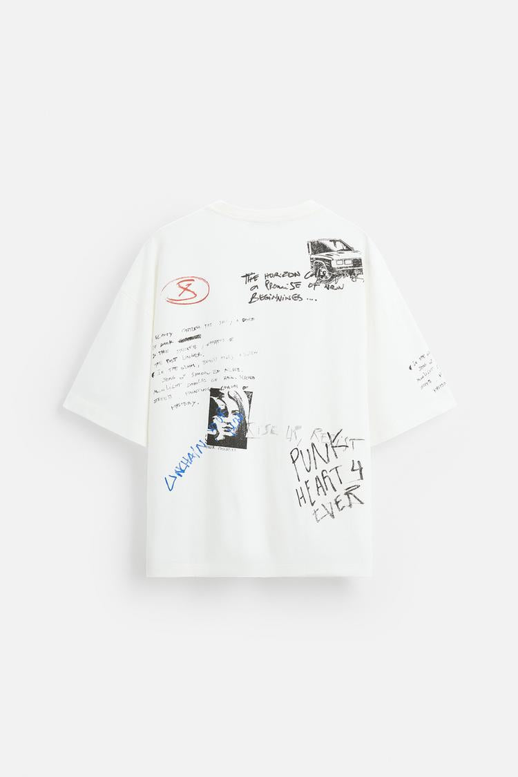 ZARA WASHED PRINT TSHIRT