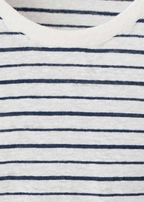 MANGO STRIPED SLIM-FIT LINEN T-SHIRT