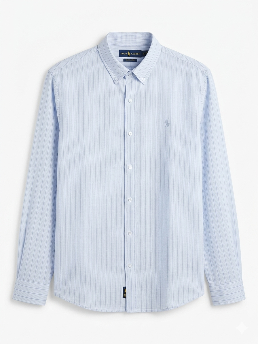 POLO RALPH LAUREN LINEN WITH THIN STRIPE SHIRT