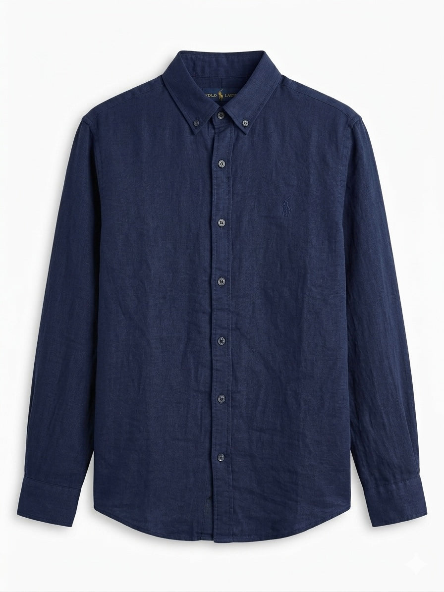 POLO RALPH LAUREN LINEN WITH THIN STRIPE SHIRT