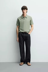 ZARA REGULAR FIT TEXTURED POLO SHIRT
