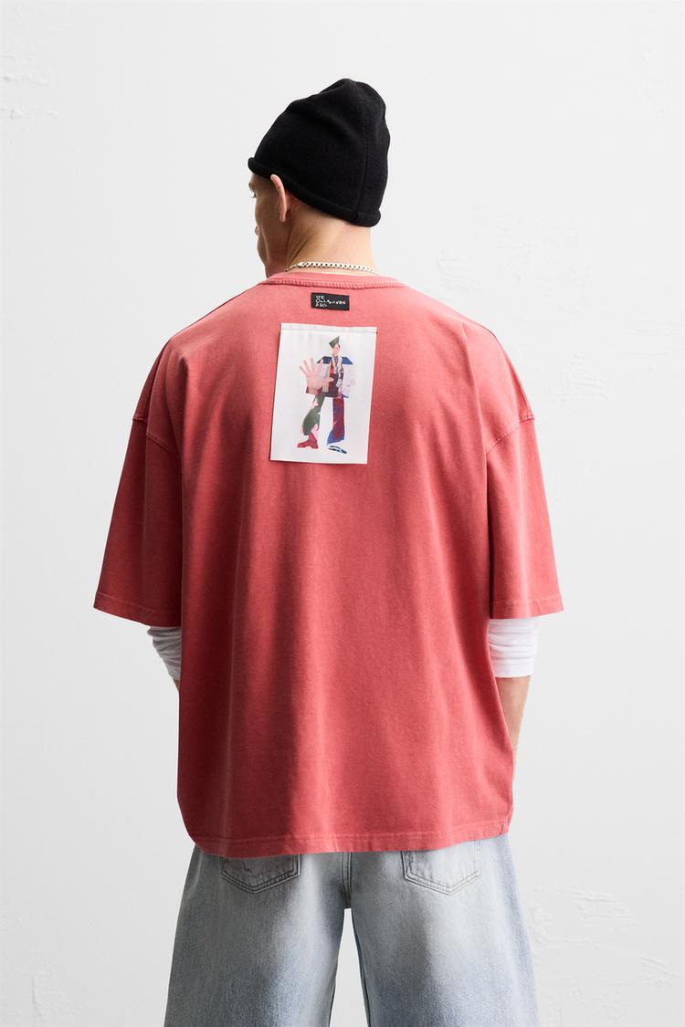 ZARA TSHIRT WITH CONTRAST PATCH
