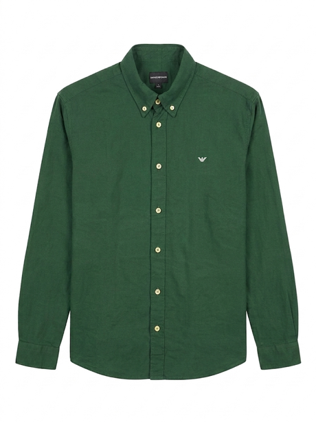 Emporio Armani logo-embroidered button-down shirt - Urban store