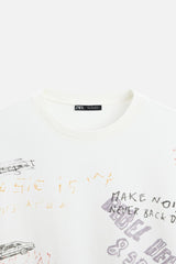 ZARA WASHED PRINT TSHIRT