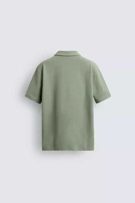 ZARA REGULAR FIT TEXTURED POLO SHIRT