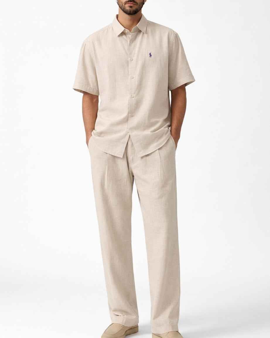 Polo Ralph Lauren Men’s Linen Short Sleeve Shirt & Linen Pants Set