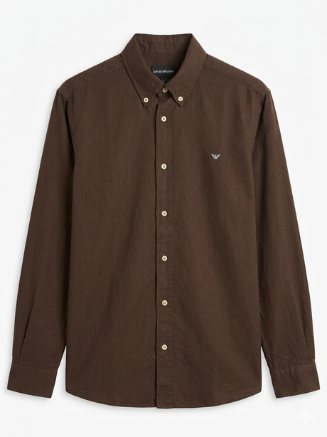 Emporio Armani logo-embroidered button-down shirt - Urban store