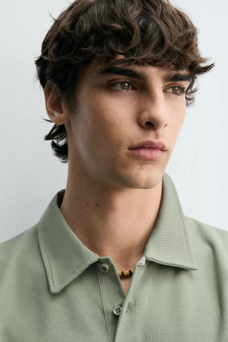 ZARA REGULAR FIT TEXTURED POLO SHIRT