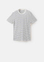 MANGO STRIPED SLIM-FIT LINEN T-SHIRT