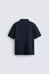 ZARA REGULAR FIT TEXTURED POLO SHIRT
