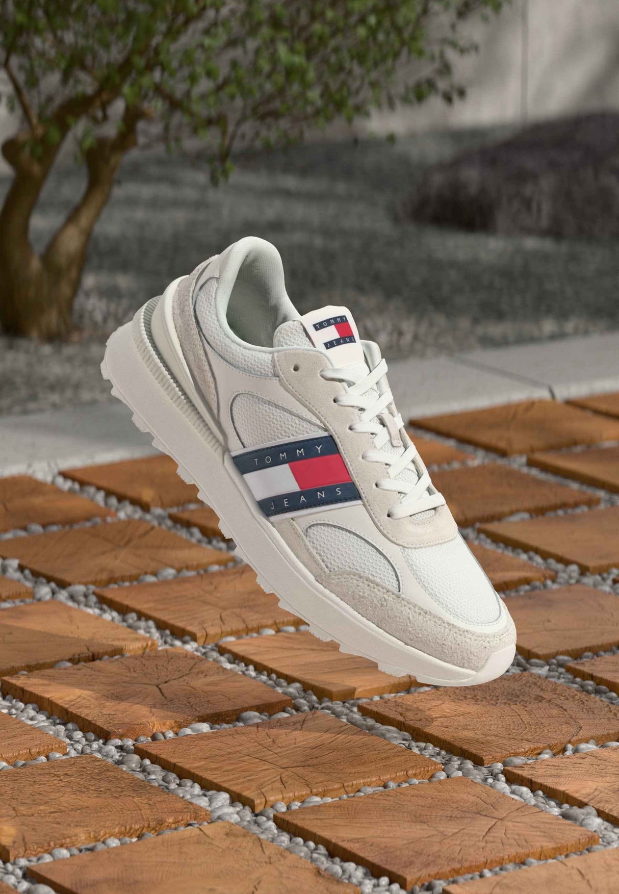 Tommy Jeans Suede Cleat Mixed Texture Trainers