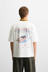 ZARA RACING WASHED PRINT TSHIRT