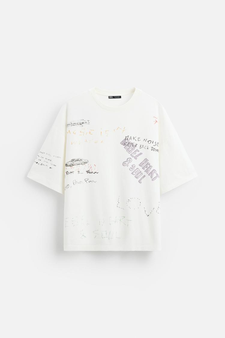 ZARA WASHED PRINT TSHIRT