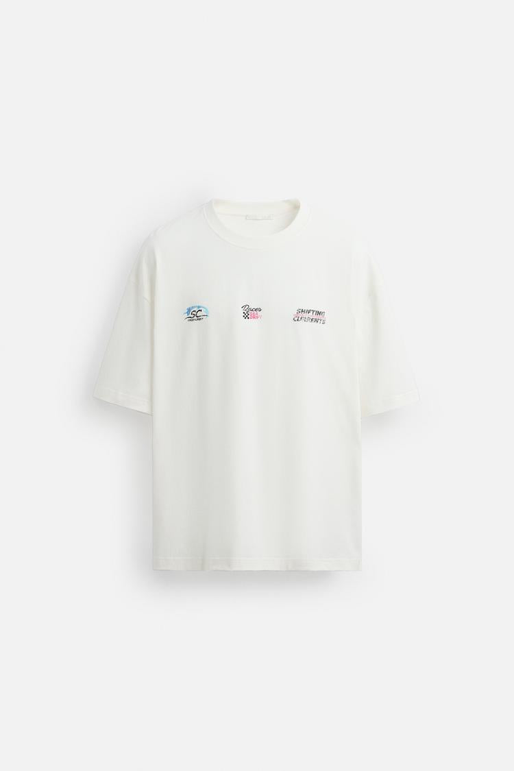 ZARA RACING WASHED PRINT TSHIRT