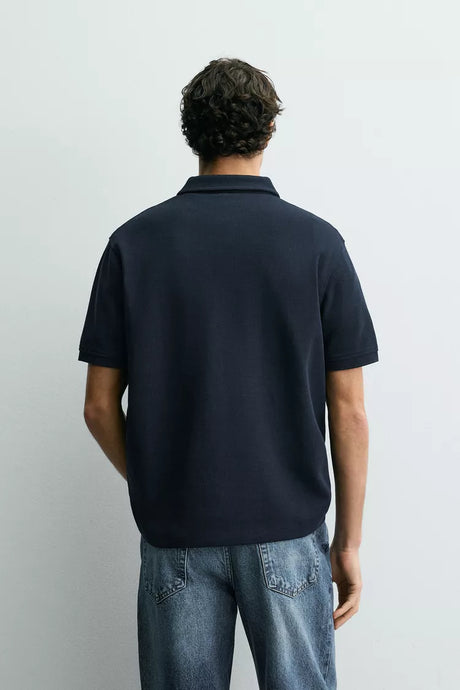 ZARA REGULAR FIT TEXTURED POLO SHIRT