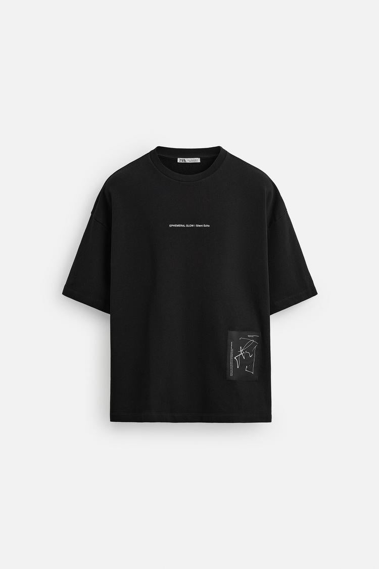 ZARA TEXTURED PRINTED TSHIRT