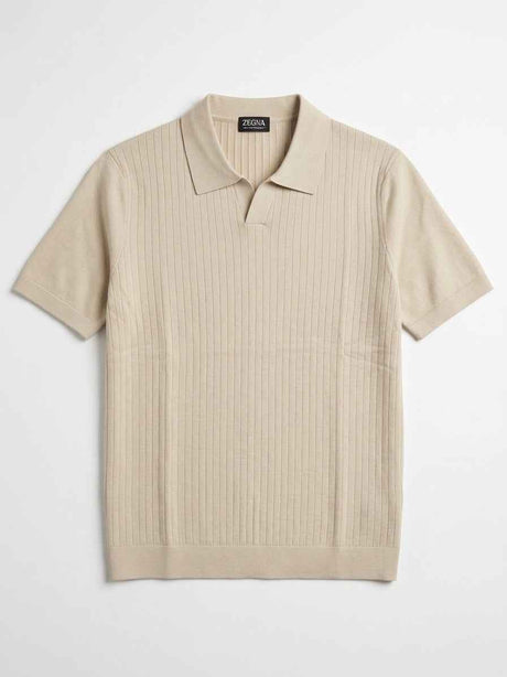 ZEGNA WOVEN POLO T-SHIRT