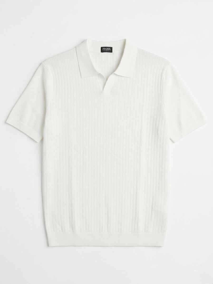 ZEGNA WOVEN POLO T-SHIRT