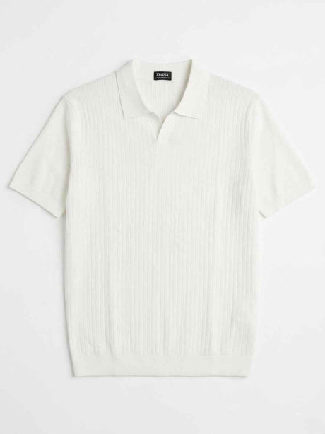 ZEGNA WOVEN POLO T-SHIRT