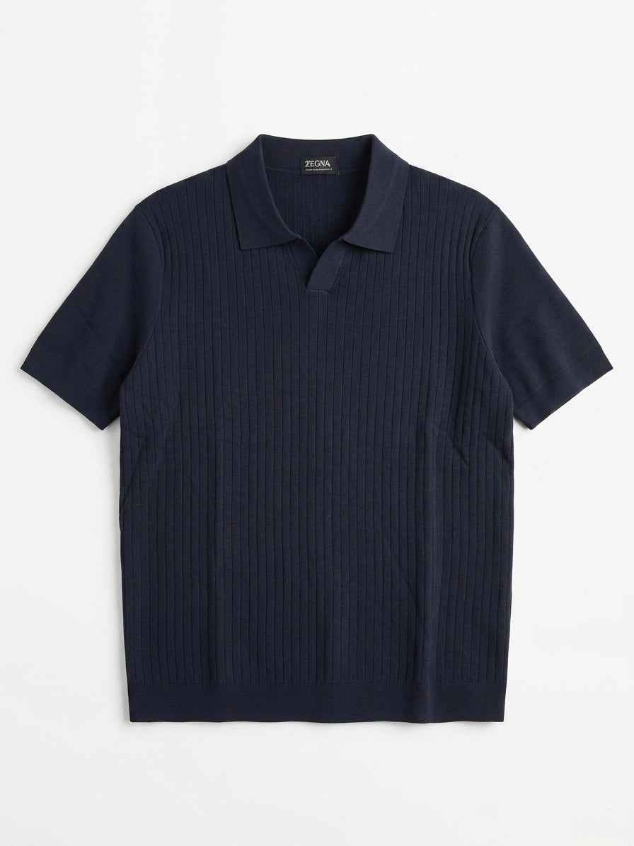 ZEGNA WOVEN POLO T-SHIRT