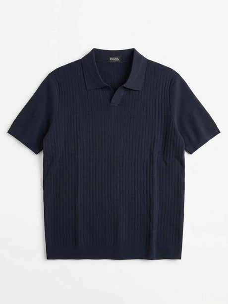 ZEGNA WOVEN POLO T-SHIRT