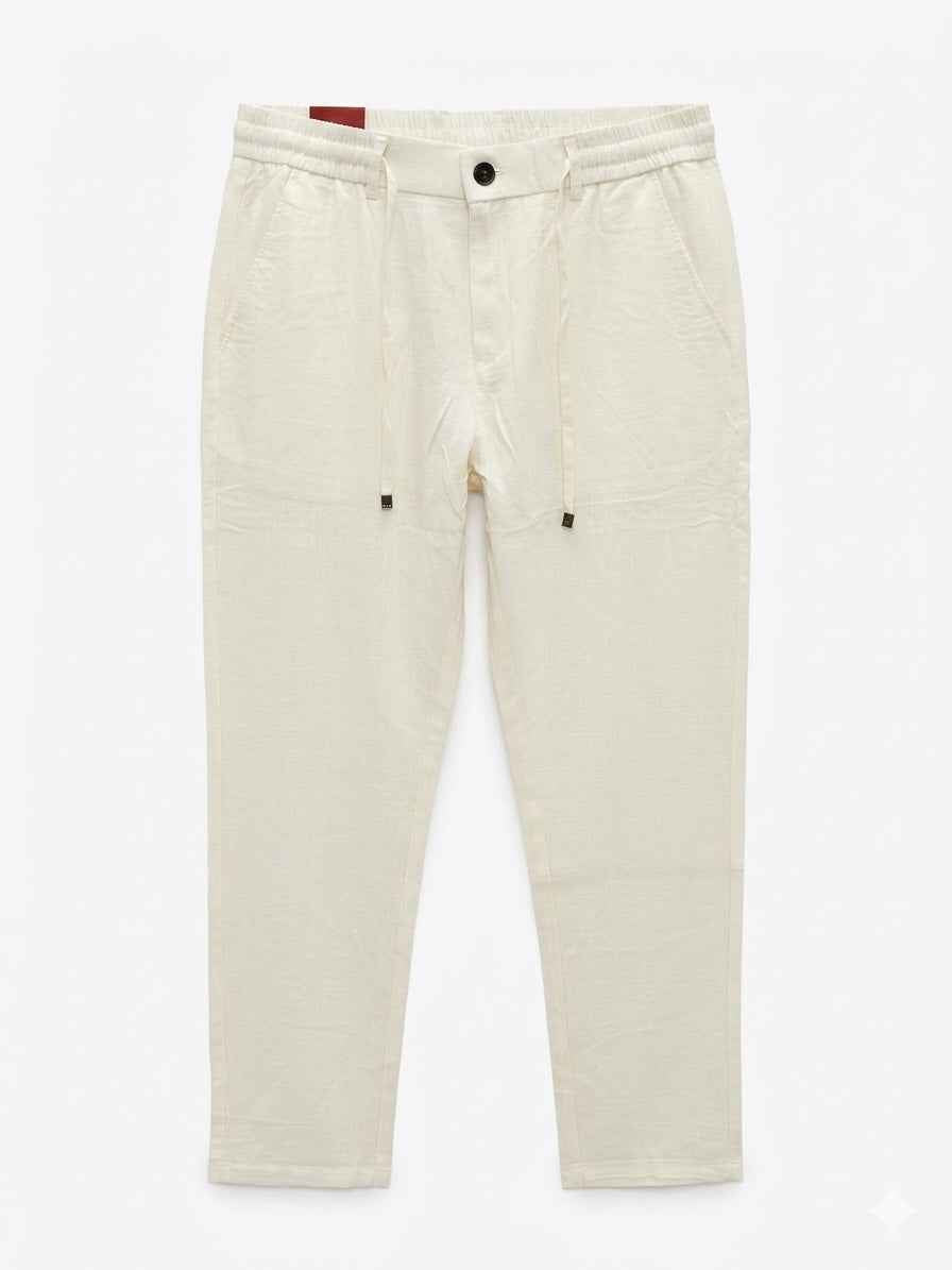 LORO PIANA WITH BUTTON RELAXED LINEN PANT