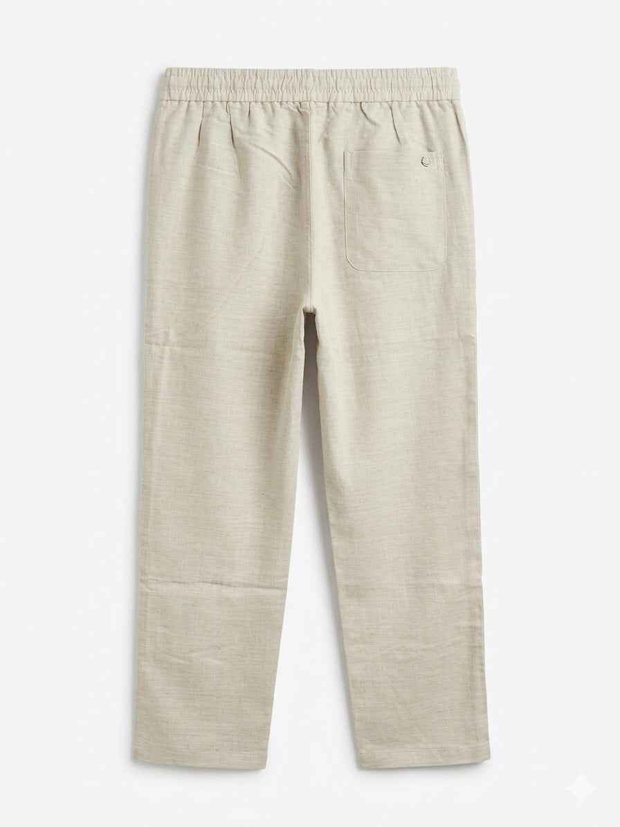 LORO PIANA WITH LOGO RELAXED LINEN PANT