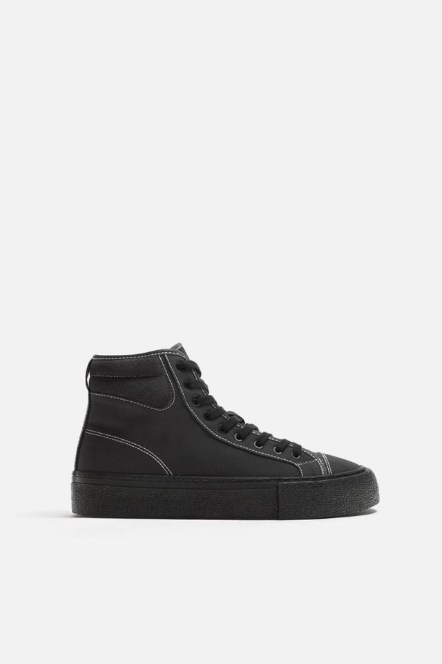 ZARA HIGH-TOP TRAINERS WITH TOPSTITCHING - Urban store