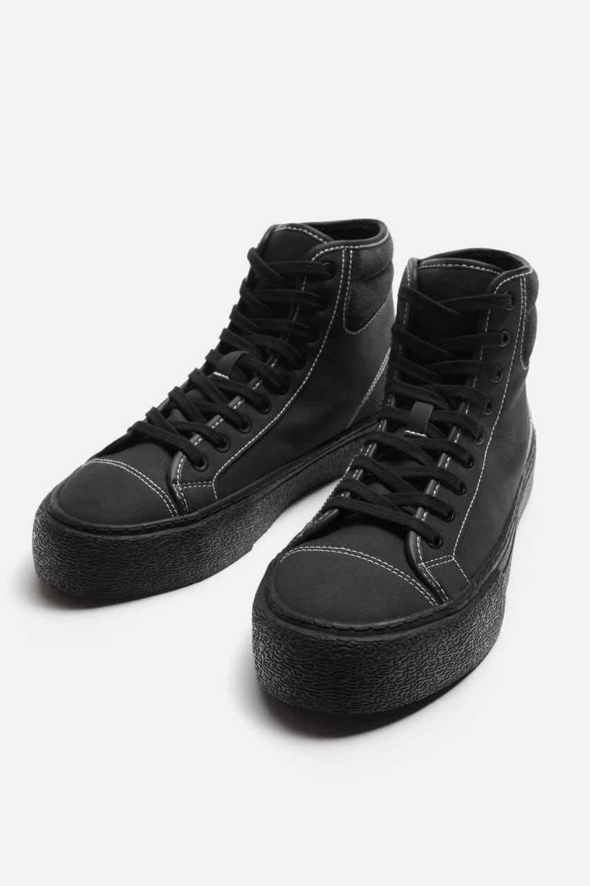 ZARA HIGH-TOP TRAINERS WITH TOPSTITCHING