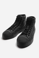 ZARA HIGH-TOP TRAINERS WITH TOPSTITCHING