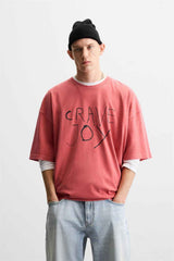 ZARA CONTRAST WITH PATH T-shirt