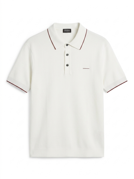 ZEGNA WOVEN POLO WITH BUTTON T-SHIRT - Urban store