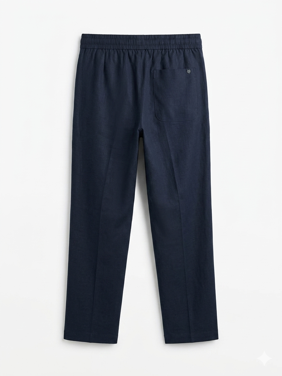 LORO PIANA WITH LOGO RELAXED LINEN PANT - Urban store
