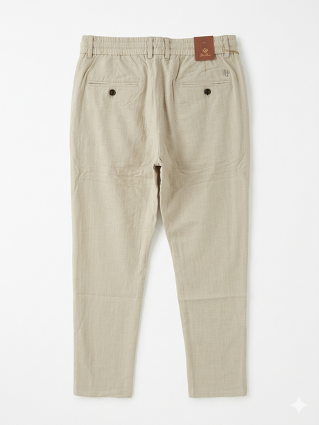 LORO PIANA WITH BUTTON RELAXED LINEN PANT - Urban store