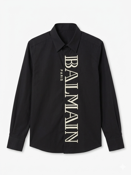 BALMAIN PARIS RUBBER LOGO SHIRT