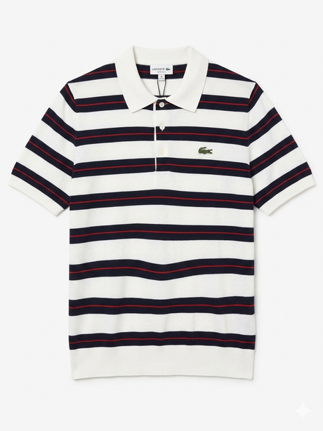 LACOSTE STRIPED FINE KNIT T-shirt