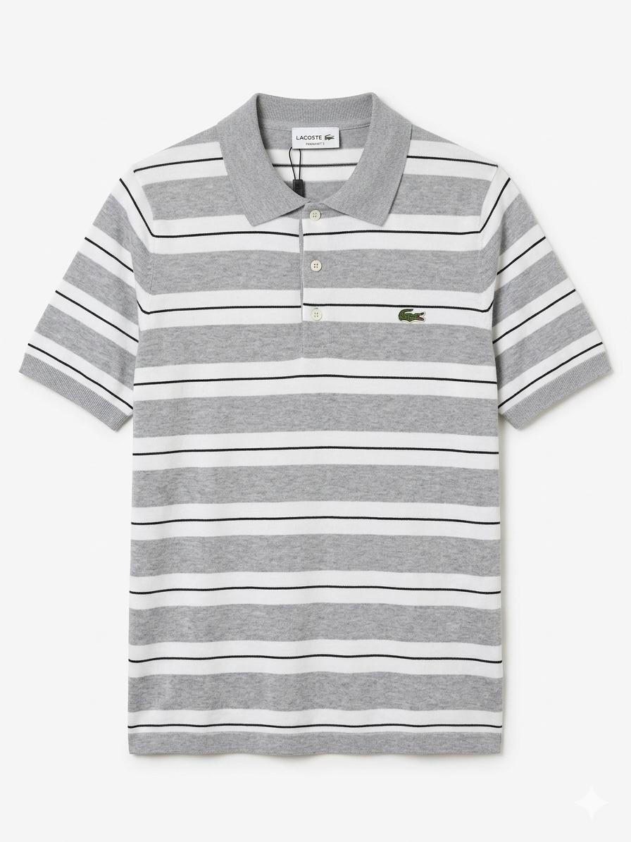LACOSTE STRIPED FINE KNIT T-shirt