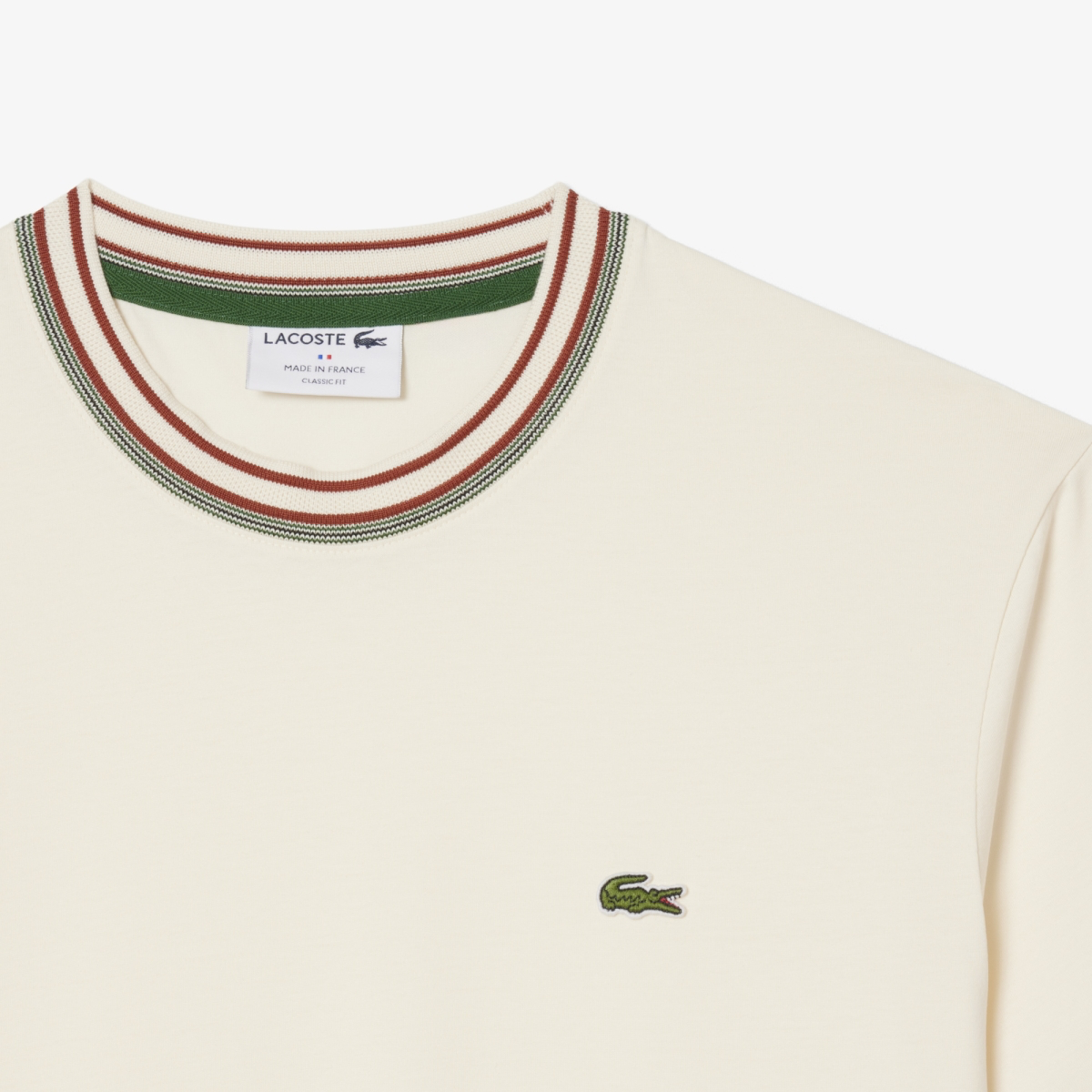 LACOSTE French Made Stripe Neck T-shirt
