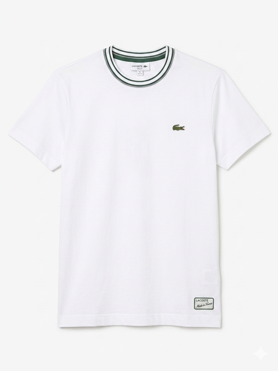 LACOSTE French Made Stripe Neck T-shirt