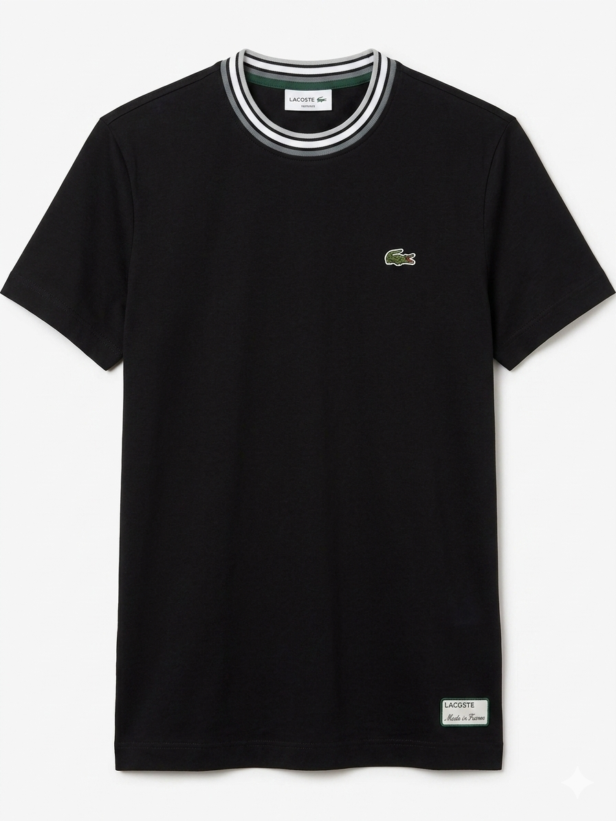 LACOSTE French Made Stripe Neck T-shirt