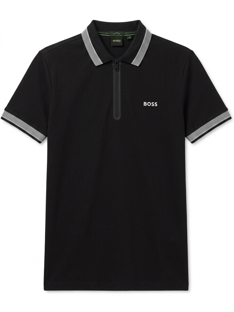 BOSS WITH ZIP PLACKET T-shirt
