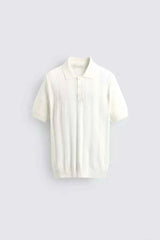 ZARA REGULAR FIT TEXTURED KNIT POLO SHIRT