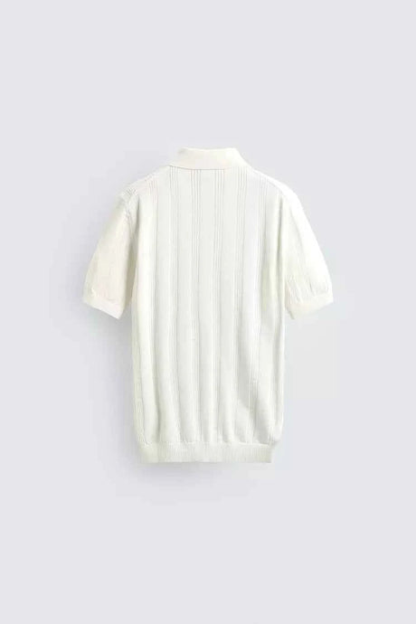 ZARA REGULAR FIT TEXTURED KNIT POLO SHIRT