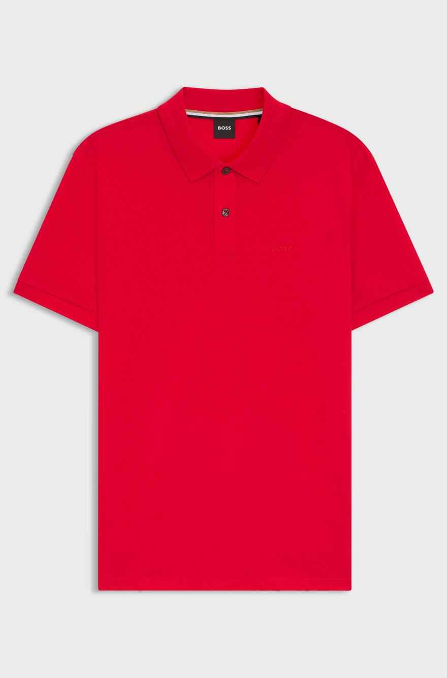 BOSS PALLAS POLO SHIRT IN COTTON PIQUÉ WITH LOGO DETAILS