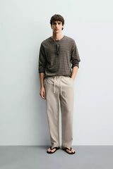 ZARA COTTON LINEN PANT