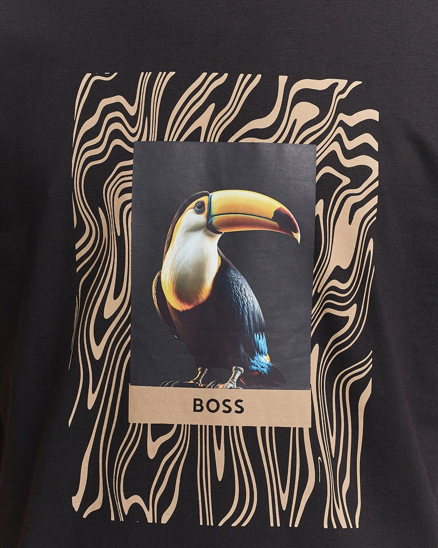 BOSS ORANGE Tucan Printed Crew Neck T-Shirt Black