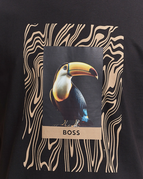 BOSS ORANGE Tucan Printed Crew Neck T-Shirt Black