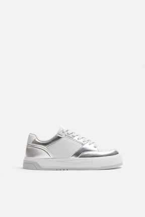 ZARA METTALIC LEATHER SNEAKERS - Urban store